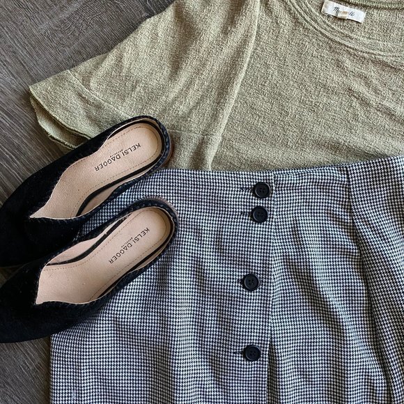 Vintage Midi Skirt in Houndstooth Print - Picture 4 of 6